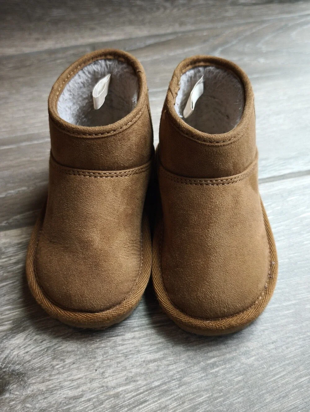 Gap Girls Brown Faux Suede Ankle Boots Size 5 Cozy Winter Boots